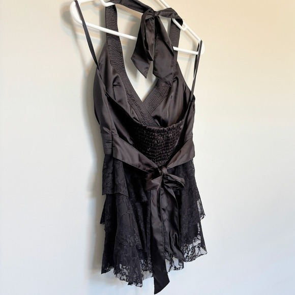 Urban Behavior Y2K Babydoll Halter Top Dark Romantic Whimsigoth Black Women's S - Picture 5 of 12